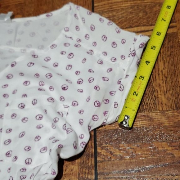 Vintage Peace Sign Button Down Dress with Pockets - Picture 13 of 16